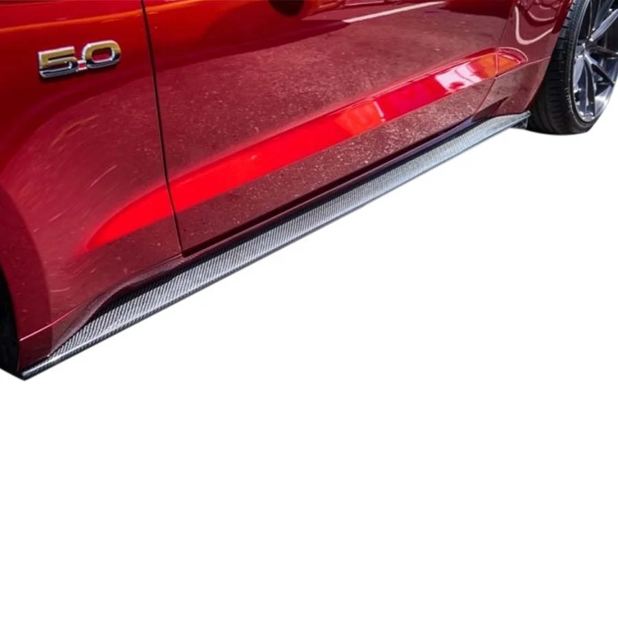 Original Style Wet Vacuum Carbon Fiber Side Skirts for Mustang 2015-2023 New Condition Bolt-On Bumper Rocker Panels